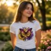 Leopard Butterfly Sunflower PNG | Purple Rose Butterfly Sublimation Design | Gold Splatter Floral PNG | Summer Shirt PNG | Printable Transfer